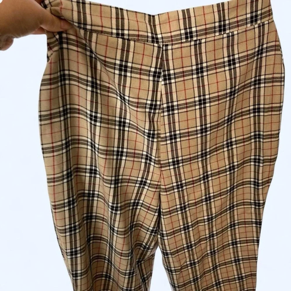 Tan plaid trousers Nastygal 6 NWT